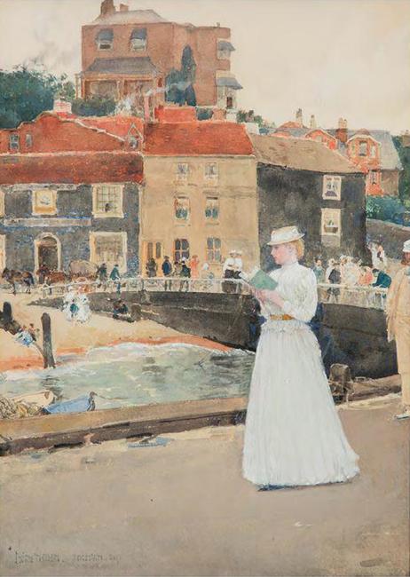 "Bleak House, Broadstairs," by Frederick Childe Hassam (1859-1935).