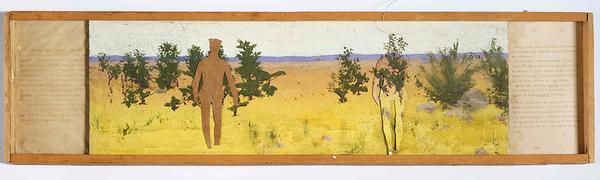 Abbott Handerson Thayer, Diorama for Military Camouflage with Text Panels, ca.  1914-15, mixed media on plywood.  Collection of Richard Meryman ’48.