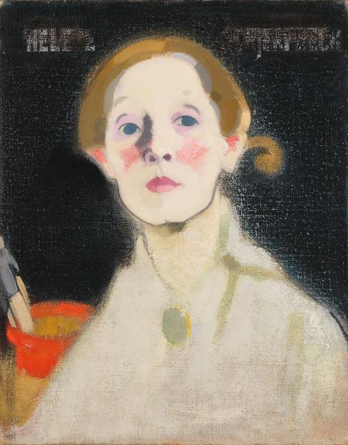 Helene Schjerfbeck, Self-Portrait, Black Background, 1915.  Oil on canvas.  45.5 x 36 cm.  Herman and Elisabeth Hallonblad Collection.  Finnish National Gallery / Ateneum Art Museum; photo: Finnish National Gallery / Yehia Eweis.