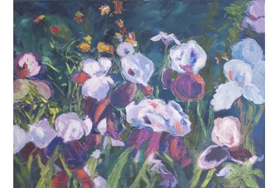 Margaret Adams, Iris Glade, Oil on Canvas, 18'' x 24''