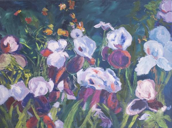 Margaret Adams, Iris Glade, Oil on Canvas, 18'' x 24''