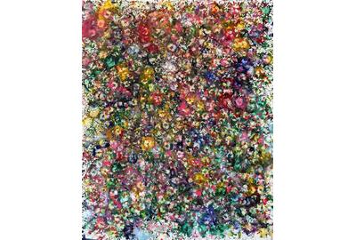 Maria Fernandez Gold,Field of Blooms,Encaustic on Canvas,60''x48''