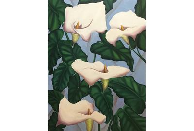 Maribel Matthews, Lilies, Oil on Canvas, 46'' x 36''