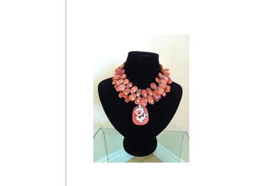 Marti Designs by Marti Oppenheimer, Coral Necklace with Silver Elements