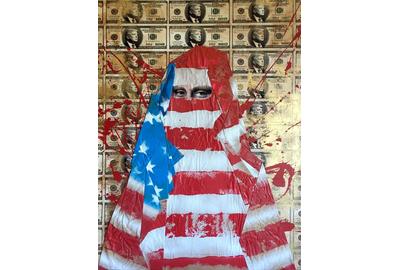 Martín Sigwald, Mona Flag, Acrylic & Mixed Media on Board, 50'' x 70''x 3''