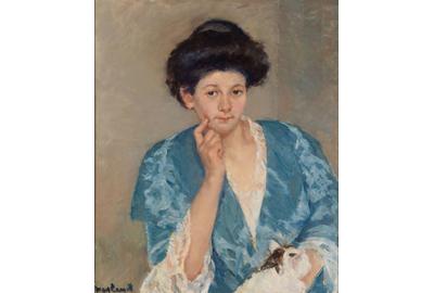 Mary Cassatt, Augusta with Her Forefinger on Her Cheek, oil, 27 x 22 1/2 in., $100,000-200,000