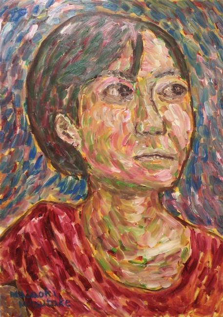 Masaoki Mitsutake, A Woman Above Her Chest No.3, Oil on Canvas, 36'' x 26''