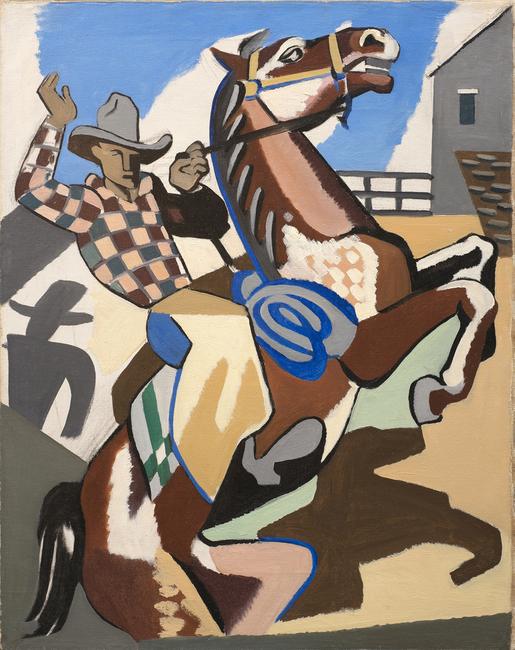 Jan Matulka, Rodeo Rider, c.  1917-20, oil on canvas; Tia Collection, Santa Fe., N.M.