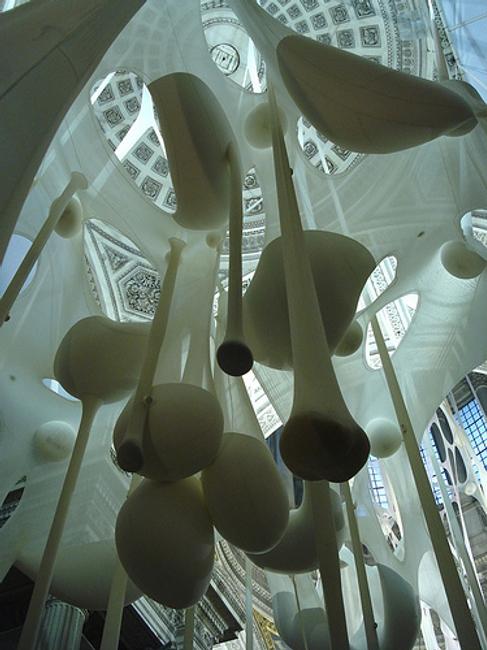 Ernesto Neto installation at the Panthéon in Paris called Léviathan Thot.