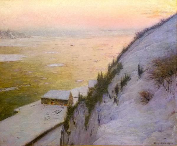 Birge Harrison, St.  Lawrence River Sunset, no date, oil on canvas, 25 x 39 in.  The Historic Woodstock Arts Colony: Arthur A.  Anderson Collection 