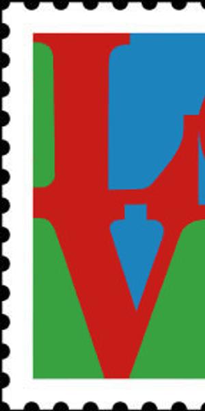 United States Postal Service 8c LOVE Stamp issued in 1973, designed by Robert Indiana.