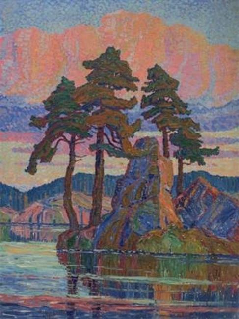 Lake at Sunset, Colorado, 1921, a tour de force by Western Artist Birger Sandzén achieves $670,000.