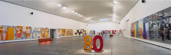 Installation view, The 1/4 Mile or 2 Furlong Piece (1981 – 98) in Robert Rauschenberg: A Retrospective, Guggenheim Museum, Bilbao, 1998 – 99, Photograph by Erika Barahona Ede, © FMGB Guggenheim, Bilbao