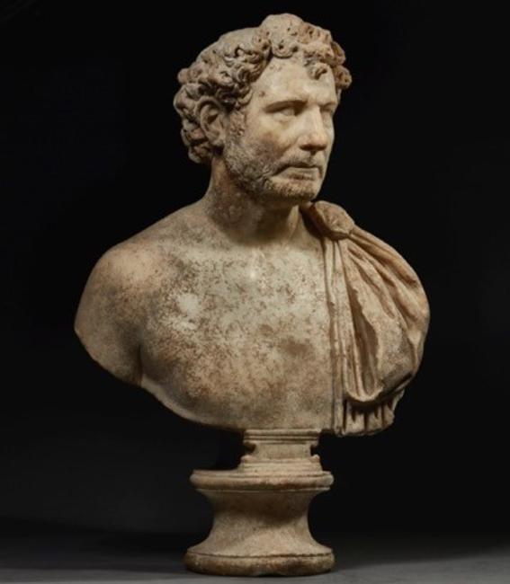 Portrait Bust of a Man, AD 140-160.  Roman.  Marble.  Height: 30 in.