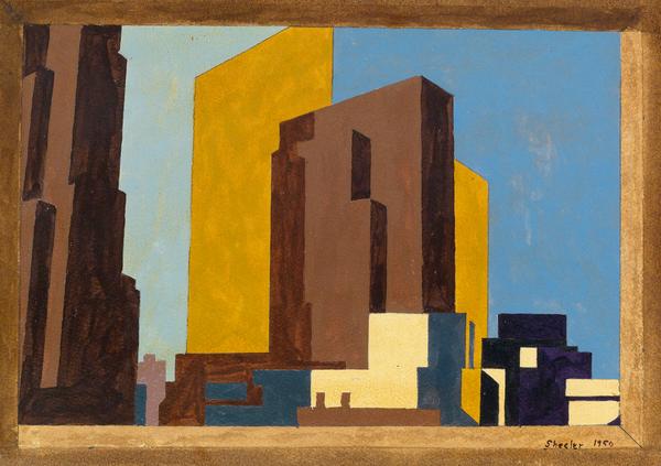 Lot 75 Charles Sheeler, New York #3 - Study, gouache and pencil, 1950.  Estimate $100,000 to $150,000.  