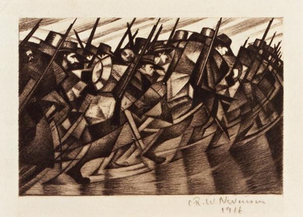 Returning to the Trenches by CRW Nevinson (1889-1946).