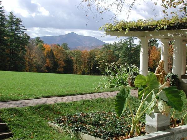 Pan Garden looking towards Mt.  Ascutney on the grounds of the Saint-Gaudens National Historic Site.