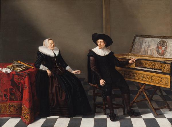 Gerard Donck (born before 1610–died after 1640), Portrait of Nicolaes Willemsz.  Lossy and his wife Marritgen Pieters, 1633, oil on panel, 18-3/4 x 24-3/4 inches, Museum purchase with funds from the Berchel H.  and Alice Dale Harper Estate and bequest of Rose Marie Baumgarten, 2017.2