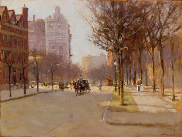 The top lot of the sale was this painting by Paul Cornoyer (Am., 1864-1923), titled A Spring Day, New York ($96,000).