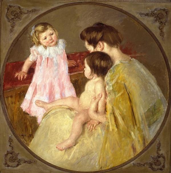 Mary Stevenson Cassatt (1844–1926), Mother and Two Children, c.  1905, Oil on Canvas, Anonymous Gift, 1979.1