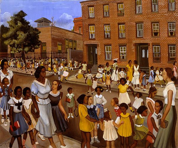 Allan Rohan Crite (1910–2007), School's Out, 1936, oil on canvas, 30 1/4 X 36 1/8 in., Smithsonian American Art Museum, Transfer from the Museum of Modern Art, 1971.447.18