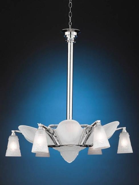 Art Deco chandelier, crafted by Verrerie des Hanots in 1920 ($14,500