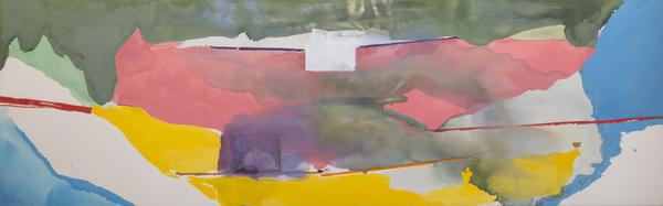 Helen Frankenthaler (American, 1928–2011) Off White Square, 1973.  Acrylic on canvas, 79 3/4 x 255 1/2 in.  From the Louis-Dreyfus Family Collection, courtesy of the William Louis-Dreyfus Foundation Inc.  © 2017 Helen Frankenthaler Foundation, Inc.  / Artists Rights Society (ARS), New York