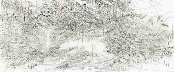 Julie Mehretu, Cairo, 2013.  Ink and acrylic on canvas.  