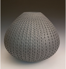 Michael Wisner, "Grey Dovetail" ceramic, 15 x 15 inches