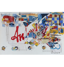 Sam Middleton Adagio, 1988 Mixed media collage 20 1/2 x 30 1/4 inches signed and dated lower right