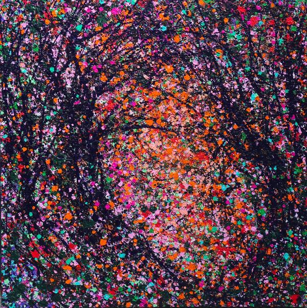 Copyright Milly Martionou, Dreamscape No.  401, 2014 Oil on Canvas / Glitter, 88 x 88 cm 