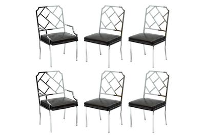 A set of six famed Modernist furniture designer Milo Baughman’s chrome chairs for the Design Institute of America ($500-5,000) will cross the block.