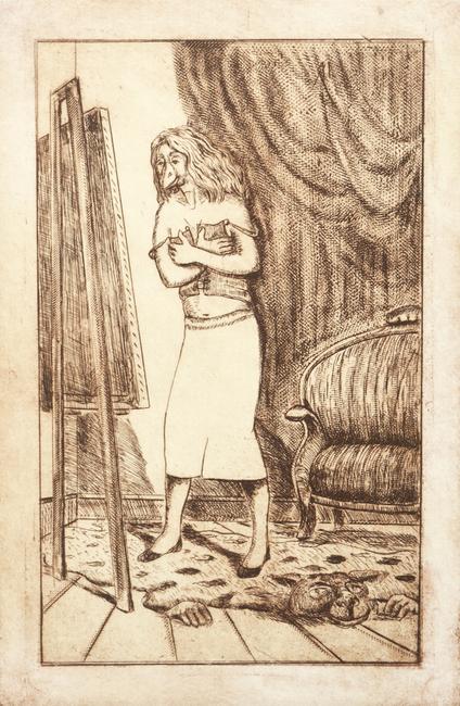 Detlef Allenberg, Model, 2014.  Etching, 24 x 16,5 cm (9,4 x 6,5 in) 