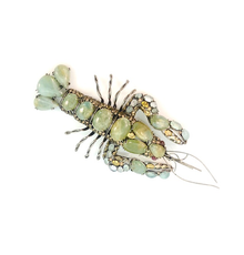 Iradj Moini silvered metal and hardstone lobster brooch, signed Iradj Moini, 8 ½ inches long (est.  $300-$500).  