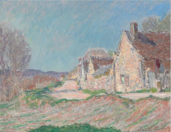 Claude Monet (French, 1840–1926), Maisons au bord de la route, 1885, oil on canvas, 25 x 32 inches.  High Museum of Art, Atlanta, Doris and Shouky Shaheen Collection.  