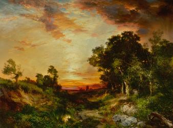 Thomas Moran (1837–1926), Sunset, Amagansett, 1905 Oil on canvas, 30½ x 40½ inches, monogrammed and dated lower right: TMoran 1905 Available at Questroyal Fine Art, LLC, New York, New York