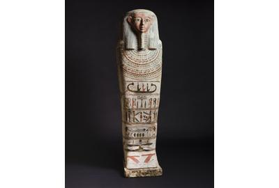 Egypt, Mummy Sarcophagus, Ptolemaic period, 332-30 BC, wood with painted decoration in tempera over linen and gesso, Cincinnati Art Museum, Gift of Millard F.  and Edna F.  Shelt, 1947.275