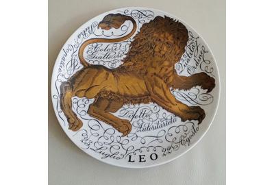 Rare Piero Fornasetti Leo Zodiac Plate, Dated 1964