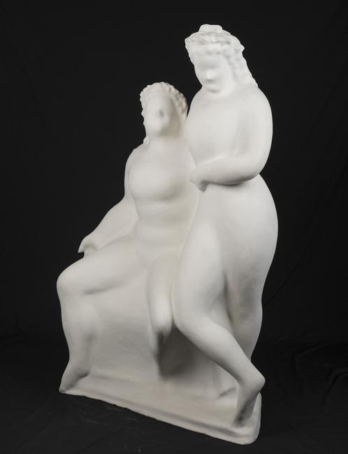 Elie Nadelman, Two Circus Women, c.  1928-29, papier-mâché and plaster, 59 x 35 x 21 inches