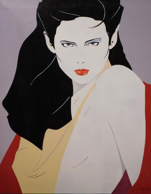 Acrylic on canvas painting attributed to Patrick Nagel (Am., 1945-1984), titled Mirage (est.  $25,000-$30,000).