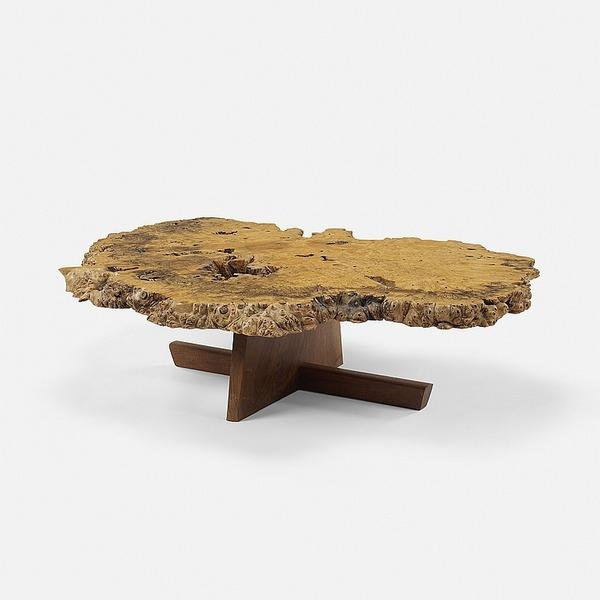 Rare Minguren I coffee table by George Nakashima is being offered as part of Wright's Design auction on June 11, 2015, with online bidding provided by Invaluable.