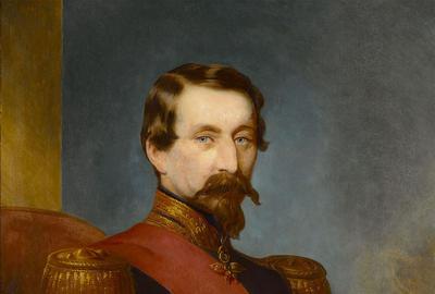 Attributed to famed royal portraitist Franz Xavier Winterhalter, this painting of Napoleon III was commissioned by the Emperor and given to the Marquess of Londonderry, Charles Vane.