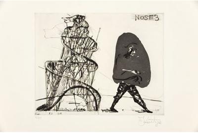 William Kentridge, South African, born 1955; Nose 3, 2007; aquatint, drypoint, and engraving; 7 3/4 x 9 3/4 in.; Courtesy David Krut Projects, New York; © William Kentridge