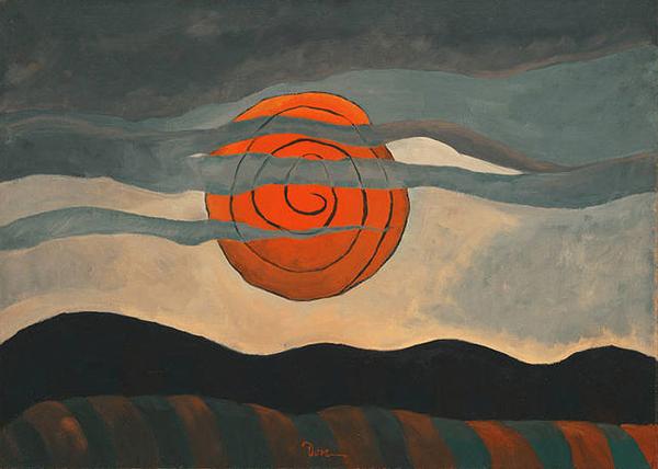 Arthur Dove (1880-1946) Red Sun, 1935.  Oil on canvas, 20 1/4 x 28 inches.  The Phillips Collection, Washington, D.C.  Acquired 1935