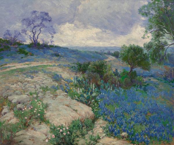 Texas Landscape with Bluebonnets – a newly discovered oil Julian Onderdonk – sold for $437,000 at Heritage Auctions.