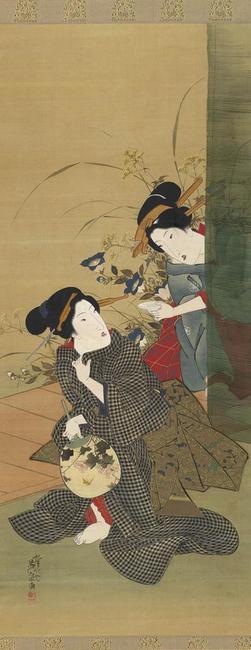 Two Women and Autumn Plants, 1830/44.  Keisai Eisen.