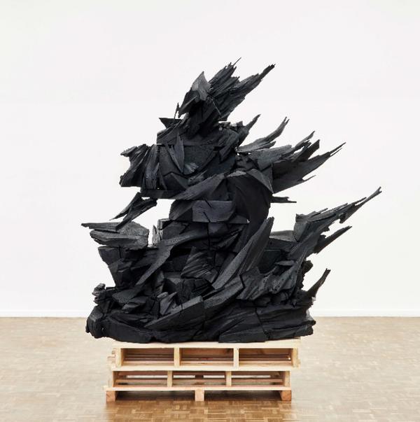 Wim Botha, Prism 13 [Dead Pieta], 2015, bronze and wooden pallets, H.  95 ¼ x W.  88 1/5 x D.  49 ½ in., Courtesy of the artist and Stevenson, Cape Town and Johannesburg, South Africa