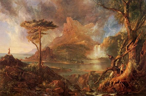 Thomas Cole (American, born England, 1801-1848).  A Wild Scene, 1831-1832.  The Baltimore Museum of Art: Purchase with exchange funds from Leonce Rabillon Bequest Fund; and Purchase Fund, BMA 1958.15