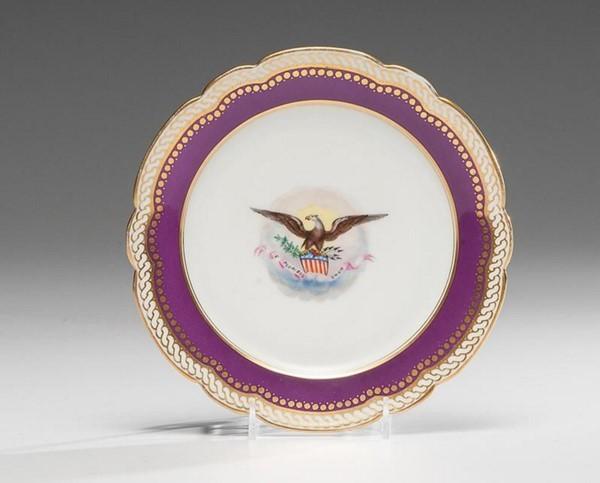 Abraham Lincoln White House China, Salad Plate from First Service in Cowan's Auctions' American History Auction on November 18, 2016 with an estimate of $8,000-12,000