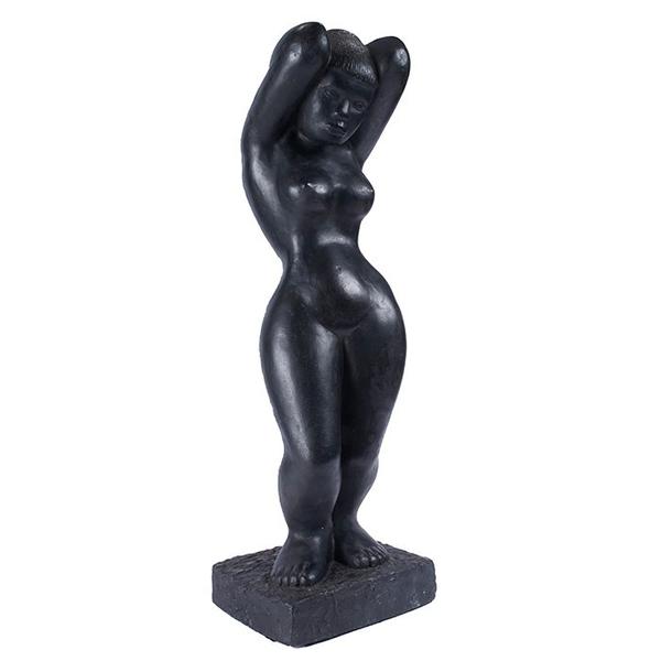 Hayward Oubre, (American, 1916-2006), Eternal Woman, c.  1956, plaster, 30" x 9.4"x 8.4", Provenance: the estate of the artist Exhibitions: Exhibition of Paintings, Sculpture, and Prints, by Negro Artists, Atlanta University Annuals, 1957.  $16,000 - $18,000 